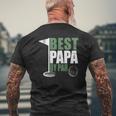 Best Papa By Par Father's Day Golf Dad Grandpa Mens Back Print T-shirt Gifts for Old Men
