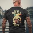 Best Pug Dad Ever Art For Pug Dog Pet Lover Men Daddy Men's T-shirt Back Print Gifts for Old Men