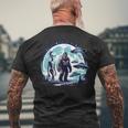 Bigfoot Sasquatch Alien Ufo Spacecraft Full Moon Men's T-shirt Back Print Gifts for Old Men