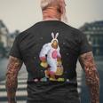 Bigfoot Sasquatch Happy Easter Bunny Eggs Men's T-shirt Back Print Gifts for Old Men