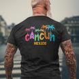 Cancun Mexico Palm Tree Colorful Typography Vacation Men's T-shirt Back Print Gifts for Old Men