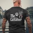 The Catfather Cat Dad Lovers Fathers Day Men's T-shirt Back Print Gifts for Old Men