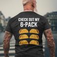 Check Out My Six 6 Pack With Tacos For Cinco De Mayo Men's T-shirt Back Print Gifts for Old Men