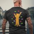 Climbing Orange Cat Bouldering Climbing T-Shirt mit Rückendruck Geschenke für alte Männer