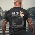 Corgi Facts Nutrition Cardigan Pembroke Corgi Mom Men's T-shirt Back Print Gifts for Old Men