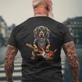 Dachshund Cute Rock And Roll Rocker Punk T-Shirt mit Rückendruck Geschenke für alte Männer