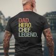 Dad Hero Chef Legend Vintage Retro Mens Back Print T-shirt Gifts for Old Men