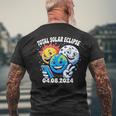 Earth Moon Sun Total Solar Eclipse April 8 2024 Men's T-shirt Back Print Gifts for Old Men