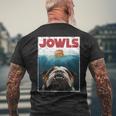 English Bulldog Jowls Burger Bully Dog Mom Dog Dad Men's T-shirt Back Print Gifts for Old Men