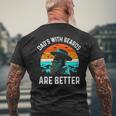 Father's Day Joke Dads With Beards Are Better Sunset Men's T-shirt Back Print Gifts for Old Men