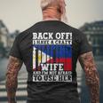 Filipino Husband Philippines Flag Roots Heritage Men's T-shirt Back Print Gifts for Old Men