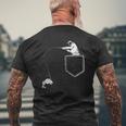 Fisherman Fishing Pocket For Father & Grandpa Mens Back Print T-shirt Gifts for Old Men