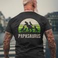 Grandpa Papasaurus Dinosaur 4 Kids Fathers Day Mens Back Print T-shirt Gifts for Old Men