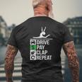 Gymnastics Dad Drive Pay Clap Repeat Mens Back Print T-shirt Gifts for Old Men