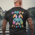 Happy Easter Bunny Gaming Controller Gamer Boys Men's T-shirt Back Print Gifts for Old Men