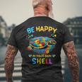 Be Happy In Your Own Shell Autism Awareness Turtle Men's T-shirt Back Print Gifts for Old Men