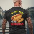 Hotdog Im Just Here For The Hotdogs Hot Dog Joke Men's T-shirt Back Print Gifts for Old Men