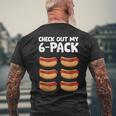 Hotdog Lover Check Out My 6 Pack Hot Dog Men's T-shirt Back Print Gifts for Old Men