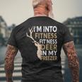 Hunter Dad I'm Into Fitness Deer Freezer Hunting Men's T-shirt Back Print Gifts for Old Men