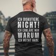 Ich Diskutiere Nicht Ich Erkläre Dir Warum Männer T-Shirt mit Rückendruck Geschenke für alte Männer