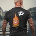 I'm Lit Campfire Bonfire Camping New Men's T-shirt Back Print Gifts for Old Men