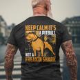Keep Calm It's A Pitbull Not Freakin Shark Men's T-shirt Back Print Gifts for Old Men