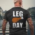 Leg Day For Fitness Exercise Gym Thanksgiving Dinner Men's T-shirt Back Print Gifts for Old Men