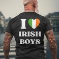 I Love Irish Boys I Red Heart British Boys Ireland Men's T-shirt Back Print Gifts for Old Men