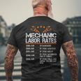 Mechanic Hourly Rate Gif Labor Rates Men's T-shirt Back Print Gifts for Old Men