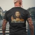 Meme Jesus I'm Telling Dad Kid Women Men's T-shirt Back Print Gifts for Old Men