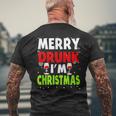Merry Drunk I'm Christmas Naughty Drinking Quotes Mens Back Print T-shirt Gifts for Old Men