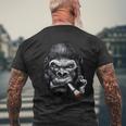 Monkey Cigar Gorilla Smoking Cigarette Men's T-shirt Back Print Gifts for Old Men