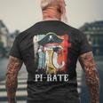 Pi-Rate Happy Pi Day Math Geek Pirate Lover Men's T-shirt Back Print Gifts for Old Men
