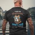 Pitbull Lover And Coffee Addict Idea Men's T-shirt Back Print Gifts for Old Men