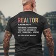 Realtor Definition Realtor Life Real Estate Agent Men's T-shirt Back Print Gifts for Old Men