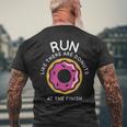 Running Donuts Marathon Mens Motivation Men's T-shirt Back Print Gifts for Old Men
