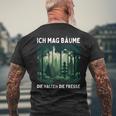 Saying Ich Mag Bäume Die Halten Die Fresse Forest T-Shirt mit Rückendruck Geschenke für alte Männer