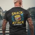 Slogan Snack Attack No Looking Back Men's T-shirt Back Print Gifts for Old Men