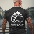 Snowboard Schifoan Snowboarder Skiing Ski T-Shirt mit Rückendruck Geschenke für alte Männer