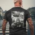 Space Meme Bigfoot Selfie With Ufos Sasquatch Alien Men's T-shirt Back Print Gifts for Old Men