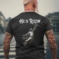 Sports Rizz He Is Rizzin Jesus Playing Baseball Men's T-shirt Back Print Gifts for Old Men