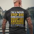 Step Dad Fathers Day Step Daughter Stepdad Men's T-shirt Back Print Gifts for Old Men