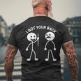 Stickman I Got Your Back Sign Humor Silhouette Man Men's T-shirt Back Print Gifts for Old Men