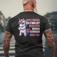 Unicorn Heute Möchte Ich Etwas Mit Menschen Machen T-Shirt mit Rückendruck Geschenke für alte Männer