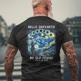 Van Gogh Hello Darkness My Old Friend Solar Eclipse Men's T-shirt Back Print Gifts for Old Men