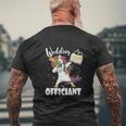 Wedding Officiant Cute Dabbing Unicorn Pastor Wedding Mens Back Print T-shirt Gifts for Old Men