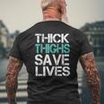 Workoutthick Thighs Save Lives Gym Mens Back Print T-shirt Gifts for Old Men