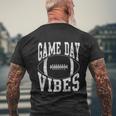 Game Day Vibes Silver Football Apparel Graphic Printed Casual Daily Basic Mens Back Print T-shirt Gifts for Old Men