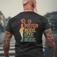 Garage Vintage Mechanic Daddy Piston Rods And Dad Bods Mens Back Print T-shirt Gifts for Old Men