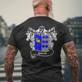 Garza Coat Of Arms Surname Last Name Family Crest Mens Back Print T-shirt Gifts for Old Men